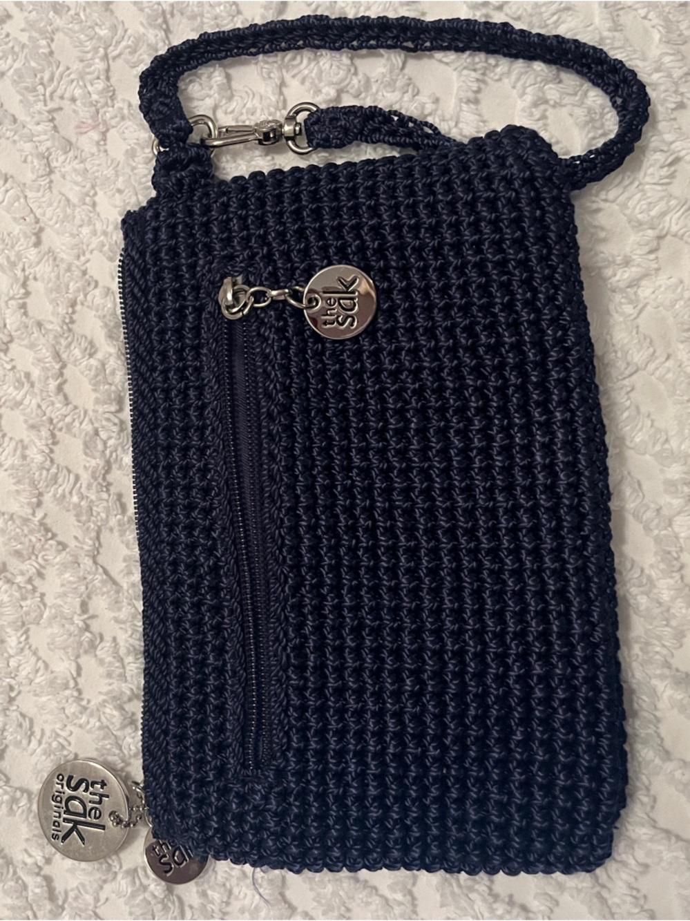 The Sak Black Crochet Wristlet with Removable Strap